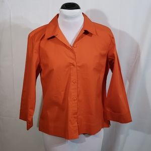 NWOT Eileen Fisher Orange Button Down Top Small